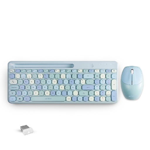 [AC-935197] Kit de Teclado y Mouse Acteck Creator Chic Colors MK470, Inalámbrico, USB, Azul (Español) SKU: AC-935197