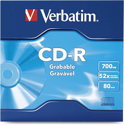 [96298] Verbatim Discos Virgenes para CD, CD-R, 52x, 1 Disco (96298) Individual en Sobres de Marca 700 MB, 80 min SKU: 96298