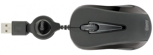 [EL-993346] Mini Mouse Retráctil Perfect Choice Óptico Easy Line 993346, Alámbrico, USB, 1000DPI, Negro MS-778 SKU: EL-993346