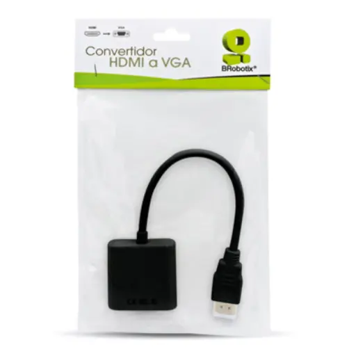 [110910N] BRobotix Convertidor HDMI Macho - VGA Hembra, Negro SKU: 110910N