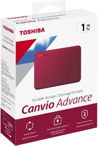 [HDTCA10XR3AA] Disco Duro Externo Toshiba Canvio Advance V10 2.5", 1TB, USB 3.0, Rojo, para Mac/PC SKU: HDTCA10XR3AA