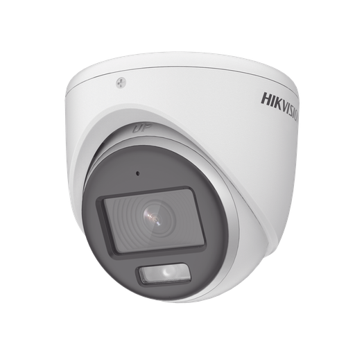 [DS-2CE72KF0T-FS] Cámara Domo Turret TURBOHD 3K (5 Megapixel) / Hikvision Micrófono Integrado / Lente 3.6 mm / Imagen a Color 24/7 (ColorVu) / 40 mts Luz Blanca / Exterior IP67 / dWDR / 4 Tecnologías SKU: DS-2CE72KF0T-FS