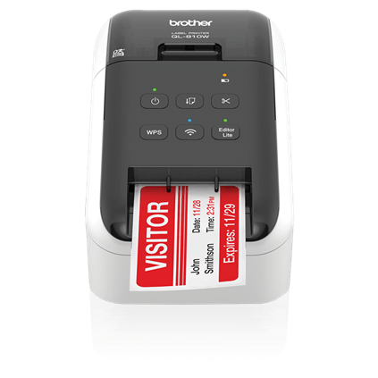 [QL- 810W] Brother QL810W, Impresora de Etiquetas, Térmica Directa, 300 x 600 DPI, USB 2.0, Wifi, Wifi Direct, Blanco/Negro Corte Automático, Hasta 110 Etiquetas por Minuto SKU:  QL-
810W