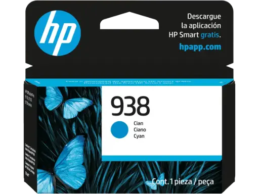 [4S6X5PL] HP 938 Cian Original Cartucho de Tinta HP938 HP OfficeJet Pro 9110, 9120, 9130, 9720, 9730 800 Páginas SKU: 4S6X5PL