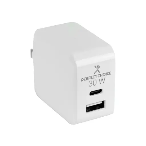 [PC-240426] Perfect Choice Cargador de Pared, 30W, 1x USB-A/USB-C, Blanco AC-11438 SKU: PC-240426