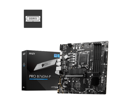 [PRO B760M-P DDR5] Tarjeta Madre MSI Micro-ATX PRO B760M-P DDR5, S-1700, Intel B760, HDMI, DisplayPort, VGA, 256GB DDR5 para Intel Motherboard M.2 4.0,  2280/2260/2242 MB-1277 SKU: PRO B760M-P DDR5