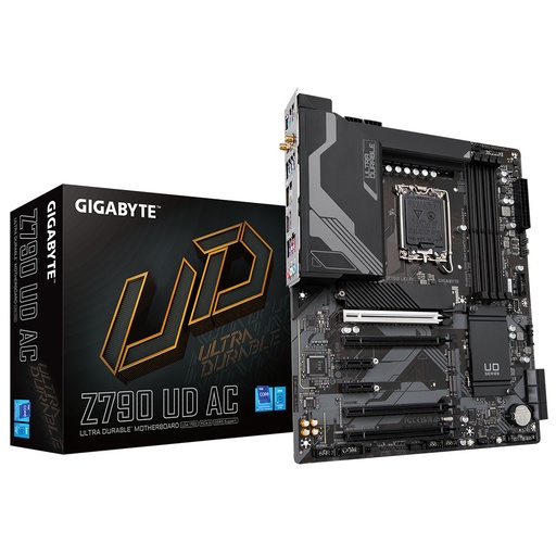 [Z790 UD AC] Tarjeta Madre Gigabyte Z790 UD AC, S-1700, Intel Z790, HDMI, DisplayPort, 4 x DIMM, Max. 256GB, DDR5 7600Mhz para Intel Motherboard, ATX, Sop. Gen. 12va, 13va, 14va. SKU: Z790 UD AC