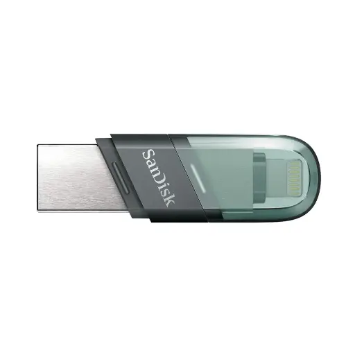 [SDIX90N-128G-GN6NE] Memoria USB SanDisk  iXpand Flip, 128GB, USB-A/Lightning, Color Plata RAM-3760 SKU: SDIX90N-128G-GN6NE