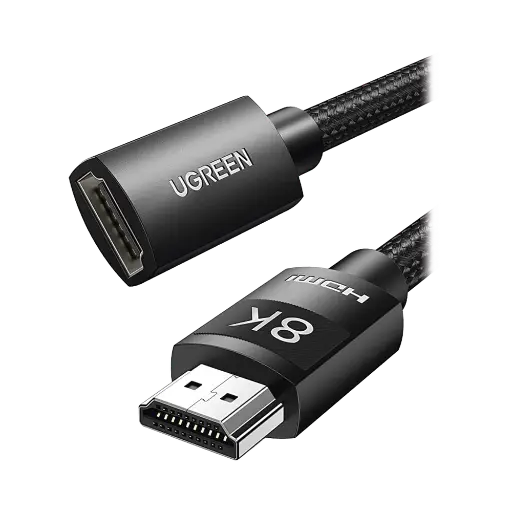 [40447] Cable de extensión HDMI 8K / 1 Metro / Macho a Hembra / HDMI 2.1 / 8K@60Hz / Núcleo de Cobre Puro 28AWG / Soporta la Conexión de hasta 3 Metros de largo en HDMI 2.1 UGREEN SKU: 40447