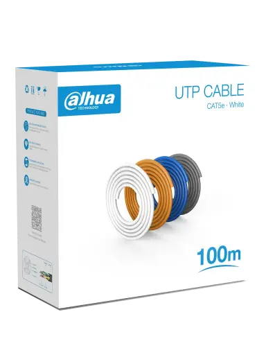 [DH-PFM920I-5EU-U-100] Dahua Bobina de Cable UTP para Videovigilancia Cat5E UTP, 100 Metros, Blanco, 100% Cobre y Cubierta Retardante de Flama Con Certificación ANSI, UL CM, Ideal para Redes y Videovigilancia CB-3019 SKU: DH-PFM920I-5EU-U-100