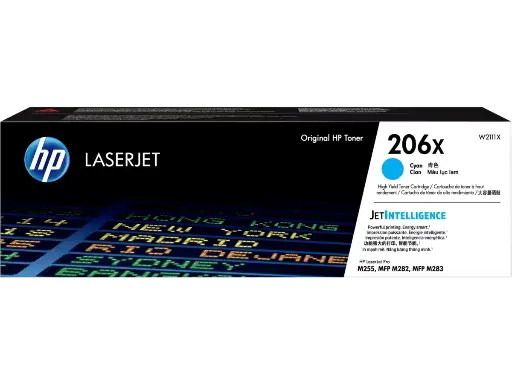 [W2111X] W2111X Cian Original Toner 206X HP LaserJet Pro M255, MFP M282, MFP M283 2,450 Páginas SKU: W2111X