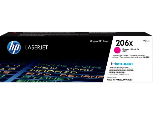 [W2113X] W2113X Magenta Original Toner 206X HP LaserJet Pro M255, MFP M282, MFP M283 2,450 Páginas SKU: W2113X