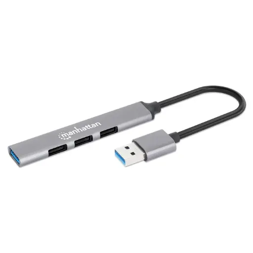 [168427] Manhattan Hub USB A 3.2 de 3 Puertos, 5000 Mbit/s, Gris AC-11628 SKU: 168427