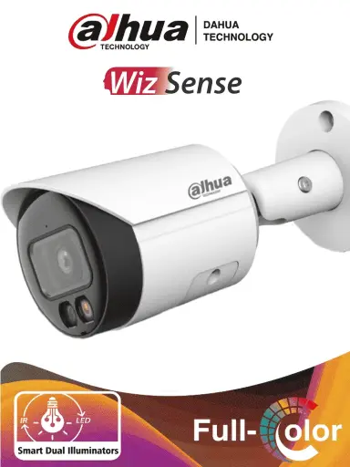 [DHT0030101] DAHUA IPC-HFW2449S-S-IL - Camara Bullet IP 4 Megapixele, Iluminador Dual Inteligente+Full Color, WizSense, Lente de 2.8mm, 95 Grados, Microfono Integrado, 30 Mts de IR y Luz Visible, Metal, Ranura MicroSD/ WDR 120dB/ SMD Plus/ PoE #FULLC #IMD SKU: DHT0030101