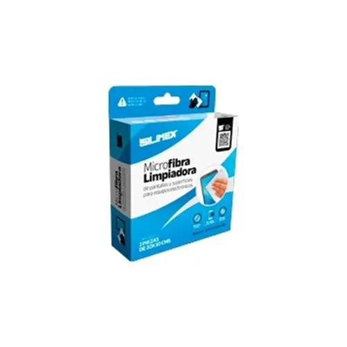 [MICROFIBRA PACK] 2 Toallas Secas Electrostática de 30 x 30 cm, Auxiliar en la Limpieza de Superficies y/o Pantallas de Equipos de Computo y Aparatos Electrónicos, Fibra Óptica, Limpia Sin Rayar, SILIMEX SKU: MICROFIBRA PACK