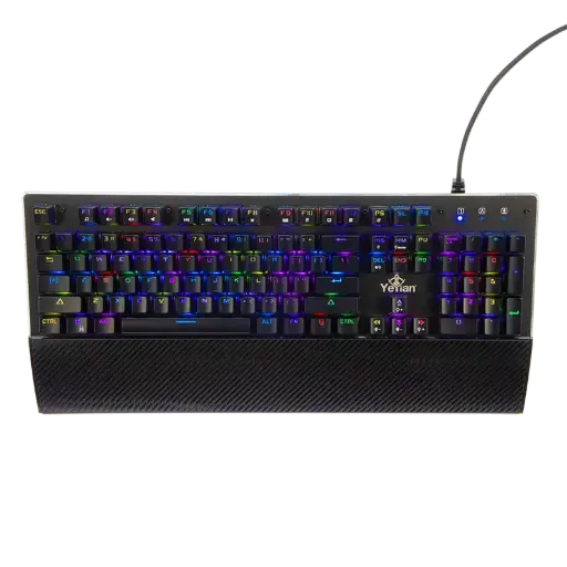[YAT1801] Teclado Gamer Yeyian Flare Serie 2000 LED RGB, Teclado Mecánico, Outemu Blue, Alámbrico, USB, Negro, Español SKU: YAT1801