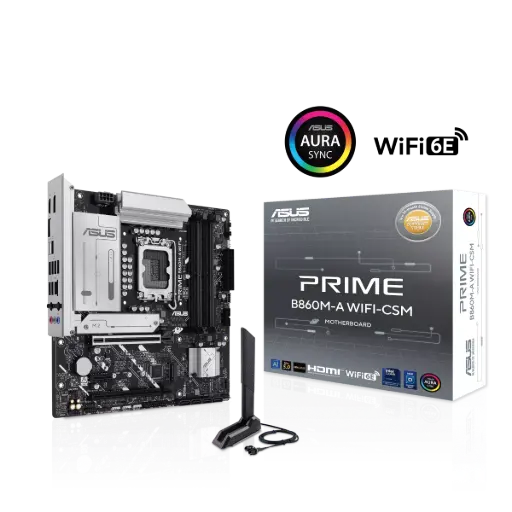 [PRIME B860M-A WIFI-CSM] Tarjeta Madre ASUS PRIME B860M-A WIFI-CSM, Micro-ATX, LGA 1851, Intel B860, 256GB DDR5, HDMI/DP para Intel SKU: PRIME B860M-A WIFI-CSM