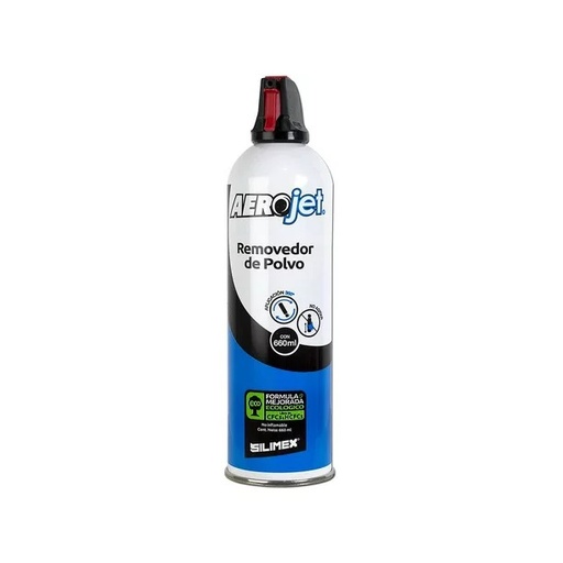 [AEROJET360] Aire Comprimido Removedor de Polvo y Residuos con aplicación 360º para limpieza de equipos electrónicos, válvula anti-estallamiento, 660 ml SILIMEX CN-775 SKU: AEROJET360