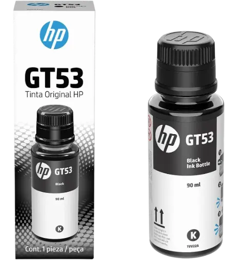 [MVV22AL] GT53/GT51 Negro Original Botella de Tinta HP Smart Tank 514, 517, 616, 500, 515, 519, 530, 533, 615, 618, HP Deskjet 5810, 5820, HP Ink Tank 115, 318, 319, 410, 415, 416, 418, 419, 455, 457, 450, 315/  4,000Pag. 70ml. SKU: HP-1VV22AL