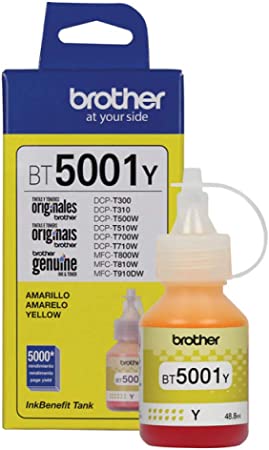 [BT5001Y] BT5001Y Amarillo Original Bote de Tinta Brother DCP-T300, T220, T310, T500W, T510W, T520W, T700W, T710W,  T720DW,  T800W, T810W, T910DW, T920DW, T4500DW, HL-T4000DW, DCPT420W, DCPT426W 5000 Pag. SKU: BT5001Y