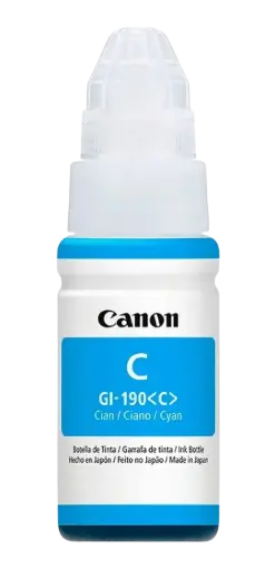 [0668C001AA] GI-190 Cian Original Bote de Tinta GI190 Canon, G1100, G1110, G2100, G2110, G2111, G3100, G3110, G3111, G4100, G4110, G4111 70ml SKU: 0668C001AA