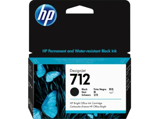 [3ED71A] HP 712 Negro Original Cartucho de Tinta HP712 HP DesignJet T210, T230, T250, T630, T650 80ml SKU: 3ED71A