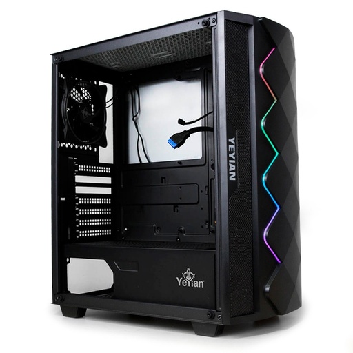 [YGA-49701] Gabinete Yeyian ABYSS 2500 con Ventana RGB, Midi-Tower, ATX/EATX/ITX/Micro ATX, USB 3.0, sin Fuente, Negro SKU: YGA-49701