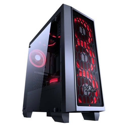 [YNH-B2101] Gabinete Yeyian Blade 2101 con Ventana LED Rojo, Midi-Tower, ATX/Micro-ATX, USB 2.0/3.1, sin Fuente, Negro SKU: YNH-B2101