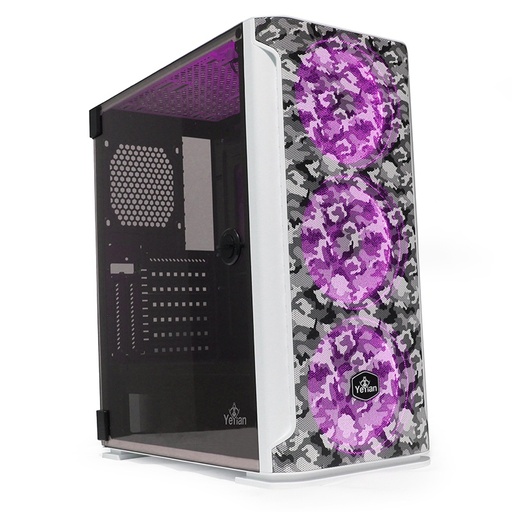 [YGH-49704] Gabinete Yeyian Hollow 2500 con Ventana RGB, Midi-Tower, ATX/EATX/ITX/Micro ATX, USB 3.0, sin Fuente, Negro/Blanco SKU: YGH-49704