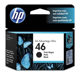 [CZ637AL] HP 46 Negro Original Cartucho de Tinta HP46 HP Deskjet Ink Advantage 2020hc, 2520hc, 2029, 2529 All-in-One Printer, and HP DeskJet Ultra Ink Advantage 4729 All-in-One Printe 1,500Pag. 26ml SKU: CZ637AL