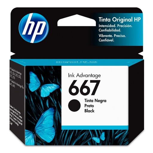 [3YM79AL] HP 667 Negro Original Cartucho de Tinta HP667 HP Deskjet Ink Advantage 1275/2374/2375/2376/2775/2776 PLUS 6475/6476. 100PAG. 2ml SKU: 3YM79AL