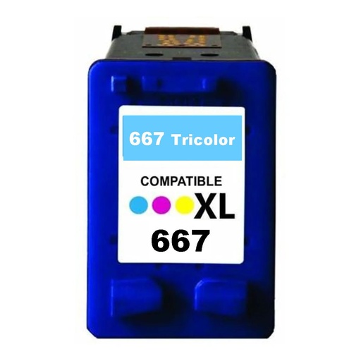 [YM80AL] HP 667XL Tricolor Compatible Cartucho de Tinta HP667XL HP Deskjet Ink Advantage 1275/2374/2375/2376/2775/2776 PLUS 6475/6476. 300P 8ml SKU: YM80AL