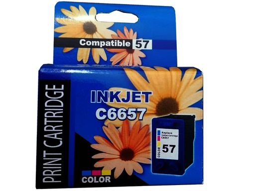 [C6657ALG] HP 57 Tricolor Compatible Cartucho de Tinta HP57 Deskjet 450c, 5150, 5550, 5551, 5552, 5650, 5160, 5652, 5850, 9650, 9670, 4110, 6110, 7150, 7260, 7350, 1210, 1350, 2110, 2115. 500Pag. SKU: C6657ALG