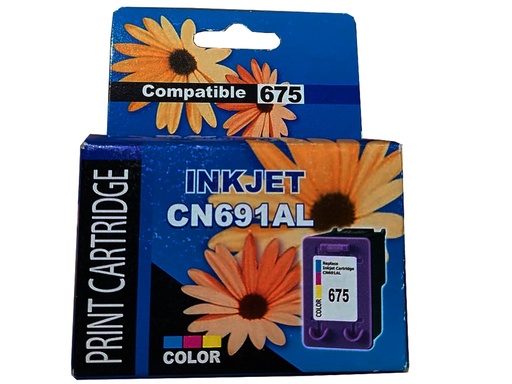 [CN691ALG] HP 675 Tricolor Compatible Cartucho de Tinta HP675 HP Officejet 4000 Series printers and HP Officejet 4400/4500, 4575 Series All-in-ones 250Pag. SKU: CN691ALG