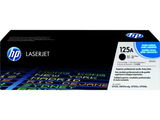 [CB540A] CB540A Negro Original Toner HP 125A Color LaserJet CP1515n, CP1518ni, CP1215, CM1312 MFP 2,200 Páginas SKU: CB540A