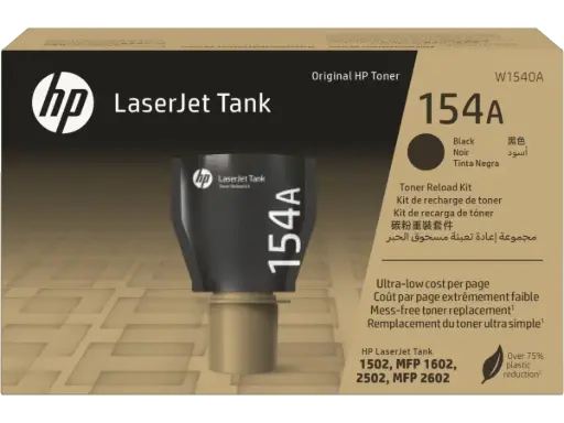 [W1540A] W1540A Kit Recarga Tóner HP LaserJet 154A Negro Original, Hp LaserJet Tank 1502, Mfp 1602, 2502, Mfp 2602 2,500 Páginas SKU: W1540A