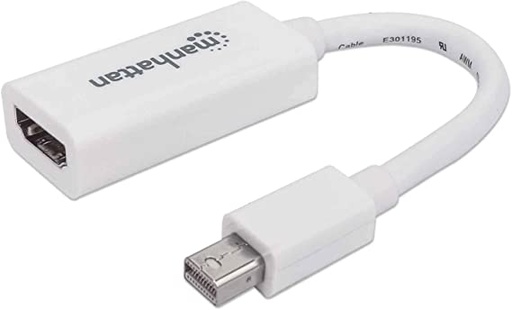 [322461] Manhattan Adaptador Mini Displayport 1.1 Macho - HDMI Hembra, 1080p, 60Hz, 15cm, Blanco SKU: 322461
