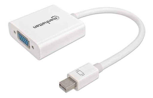 [322508] Manhattan Adaptador Mini-DisplayPort 1.2 Macho - VGA Hembra, 1080p, 17cm, Blanco SKU: 322508