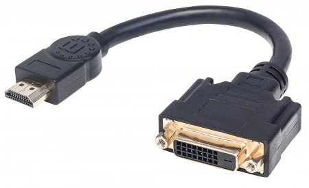 [354592] Manhattan Cable HDMI Macho - DVI-D Hembra, 20cm, Negro SKU: 354592