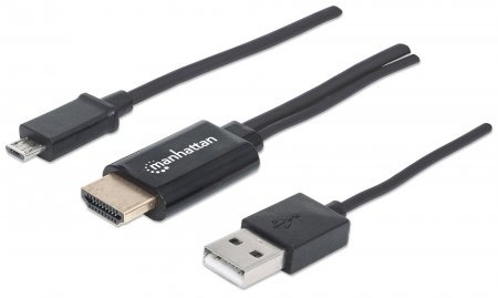 [151498] Manhattan Cable Micro USB 5-pin - HDMI, con USB A para Alimentación, Negro SKU: 151498