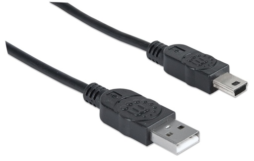 [333375] Manhattan Cable USB A Macho - USB Mini B Macho, 1.8 Metros, Negro CB-386 SKU: 333375