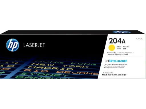 [CF512A] CF512A Amarillo Original Toner 204A HP LaserJet M154, MFP M180, MFP M181 900 Páginas SKU: CF512A