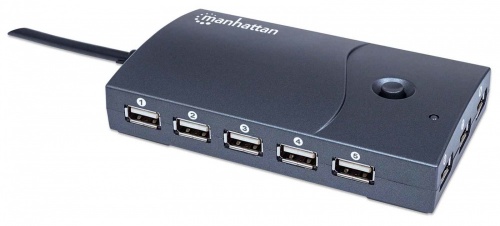 [162463] Manhattan Hub USB 2.0 de Alta Velocidad, 13 Puertos, 480 Mbit/s, Negro SKU: 162463
