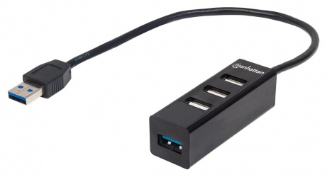 [163828] Manhattan Hub USB A 3.0 de 4 Puertos, 5000 Mbit/s, Negro SKU: 163828