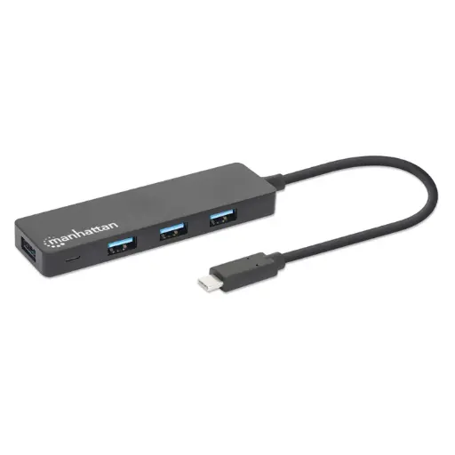 [164924] Manhattan Hub USB-C 3.2 Macho - 4x USB 3.2 Hembra, 5000 Mbit/s, Negro Tipo C AC-8627 SKU: 164924