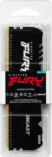 [KF432C16BBA/8] Memoria RAM Kingston FURY Beast Black RGB DDR4, 3200MHz, 8GB, Non-ECC, CL16, XMP SKU: KF432C16BBA/8