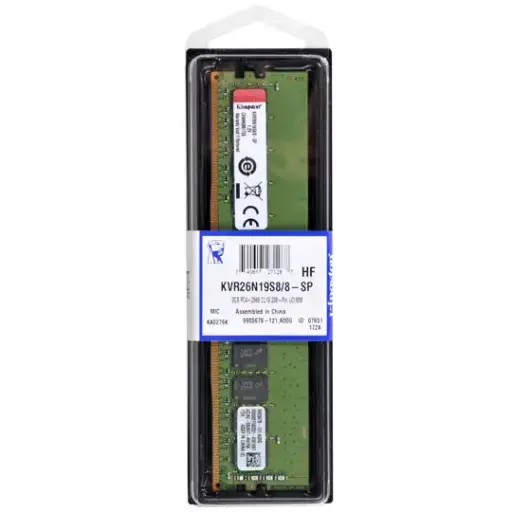 [KVR26N19S8/8] Memoria RAM Kingston ValueRAM DDR4, 2666MHz, 8GB, Non-ECC, CL19 1.2V RAM-3410 SKU: KVR26N19S8/8