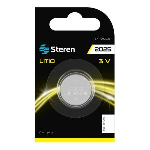 PILA DE LITIO TIPO BOTÓN CR2025 3 V STEREN