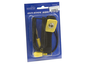 [410144] Manhattan Pulsera Antiestática con Cable a Tierra, 1.8 Metros, Negro/Amarillo AC-1618 SKU: 410144