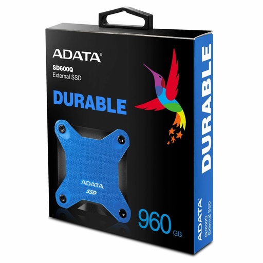 SSD Unidad de Estado Sólido externo ADATA SD600Q de 240GB, USB 3.1. Color Azul. SKU: ASD600Q-240GU31-CBL